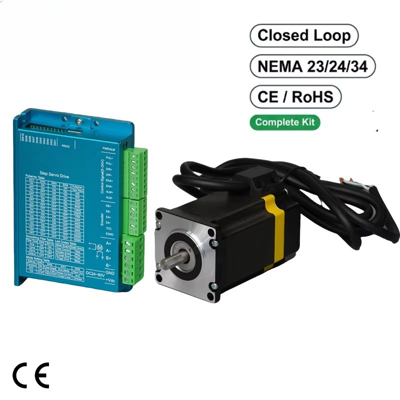 Nema 23 Closed Loop Stepper Motor Driver Kit - NEMA 23、24、34対応、クローズドループ式ステッピングモータードライバーキット。高トルクで、簡単にサーボセットが可能。CE、RoHS認証取得。CNCレーザー彫刻機用。
